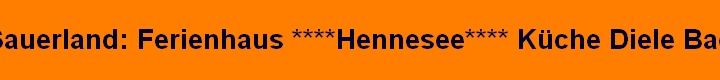Sauerland: Ferienhaus ****Hennesee**** Küche Diele Bad