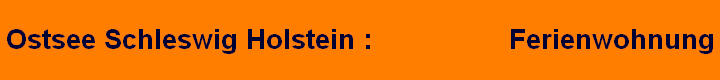 Ostsee Schleswig Holstein :                 Ferienwohnung